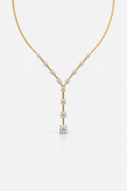 Aurora V-Line Diamond Drop Necklace