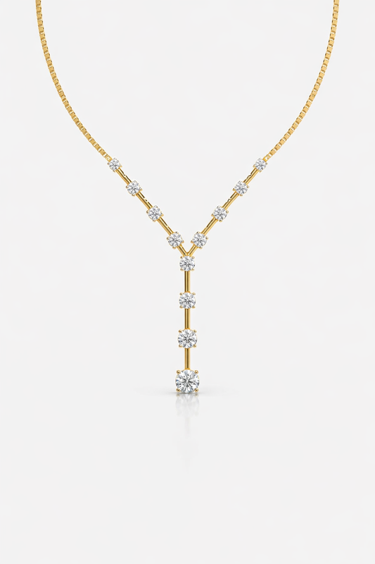 Aurora V-Line Diamond Drop Necklace