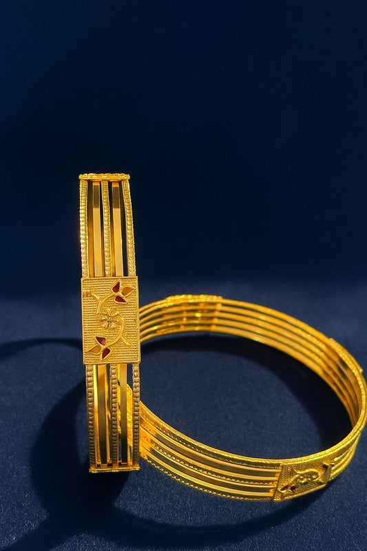 Floral Crest Kada Bangles