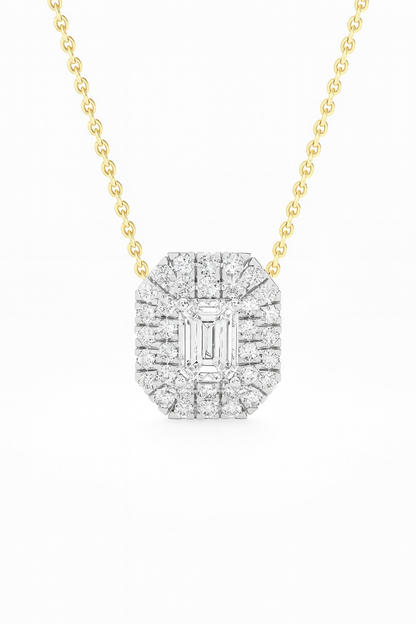 Regal Emerald-Cut Diamond Pendant