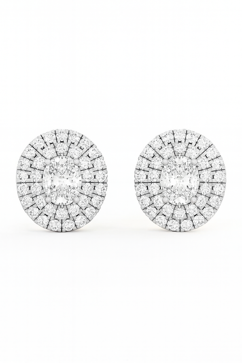 Diamond Halo Cluster Studs
