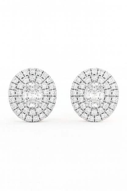 Diamond Halo Cluster Studs