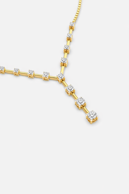 Aurora V-Line Diamond Drop Necklace