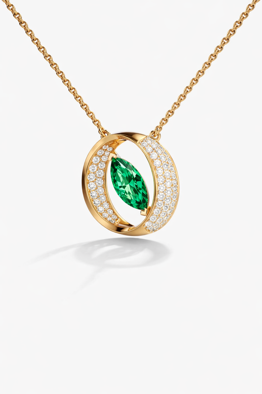 Aurelia Marquise Emerald Pendant
