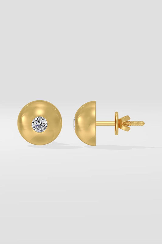 Golden Dome Diamond Studs