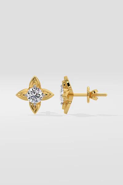 Golden Bloom Diamond Stud