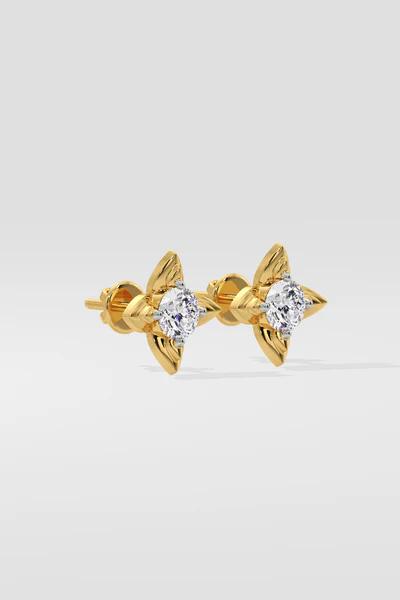 Golden Bloom Diamond Stud