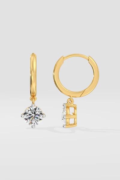 Solitaire Diamond Drop Hoop