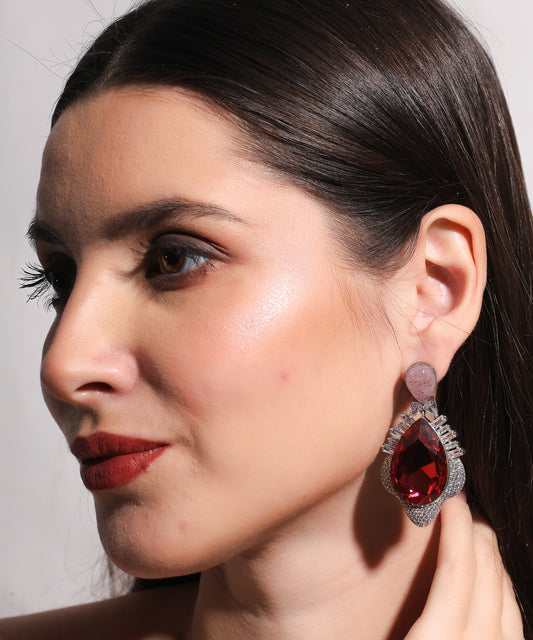 Crimson Starburst Earrings