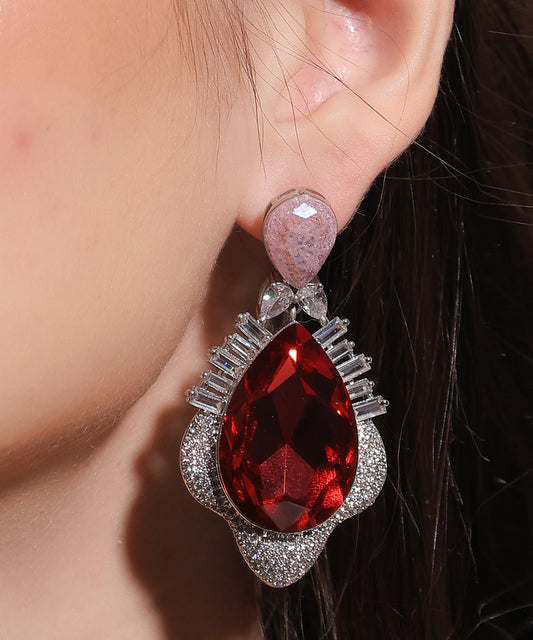 Crimson Starburst Earrings