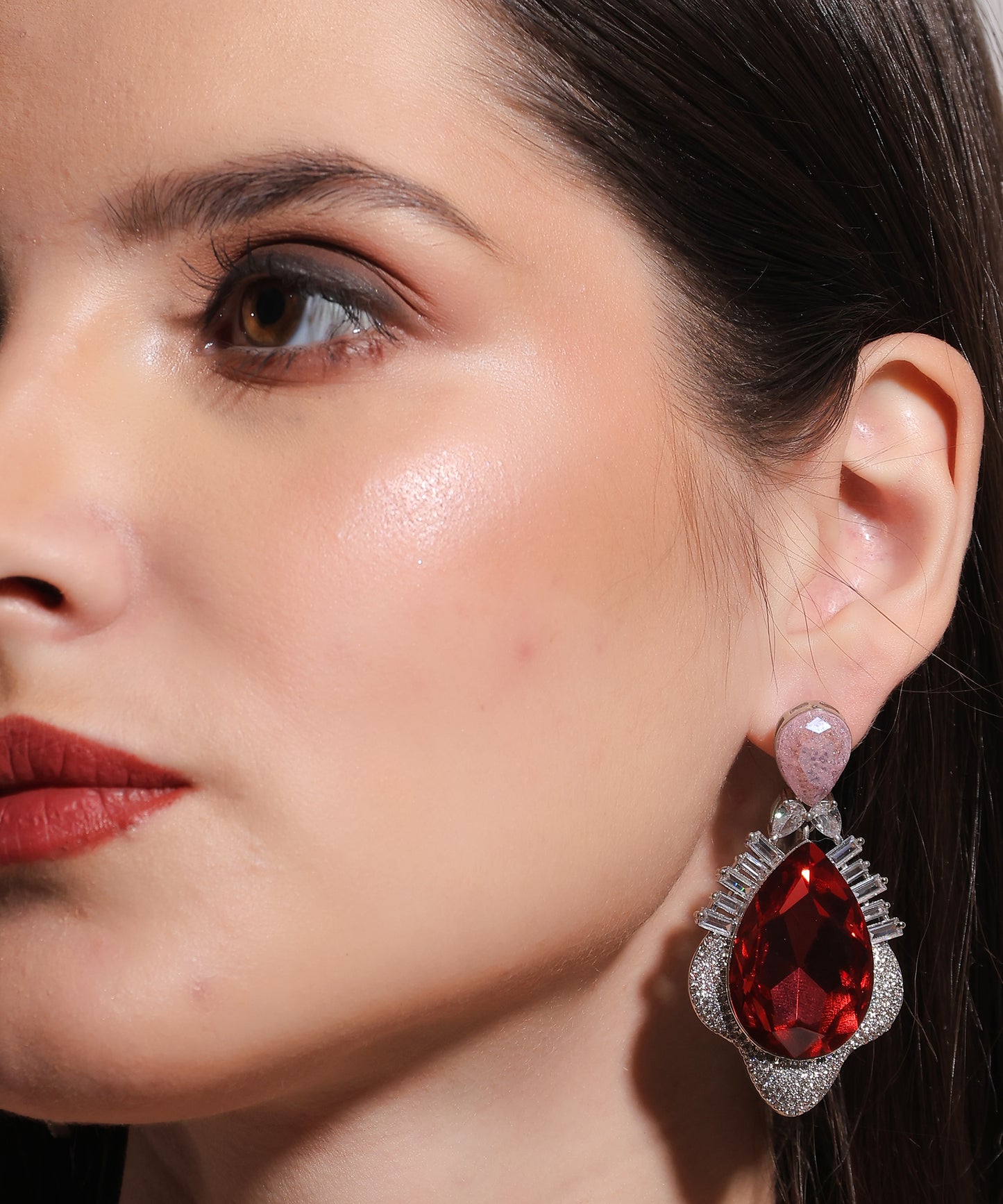 Crimson Starburst Earrings