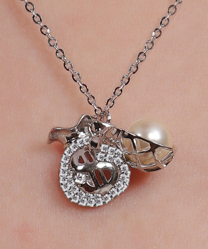 Dollar Sign Pearl Pendant Necklace