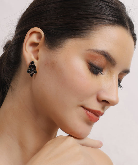 Oxidized Midnight Bloom Studs