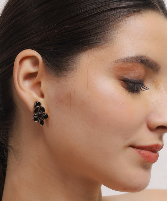 Oxidized Midnight Bloom Studs