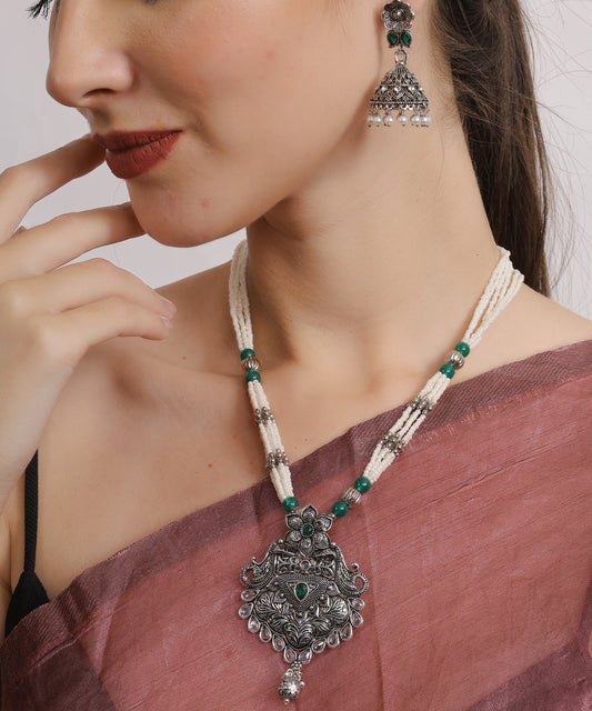 Oxidized Noor Jhumka Set