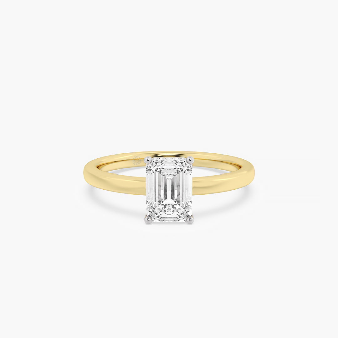 Radiant Elegance Emerald Solitaire Ring