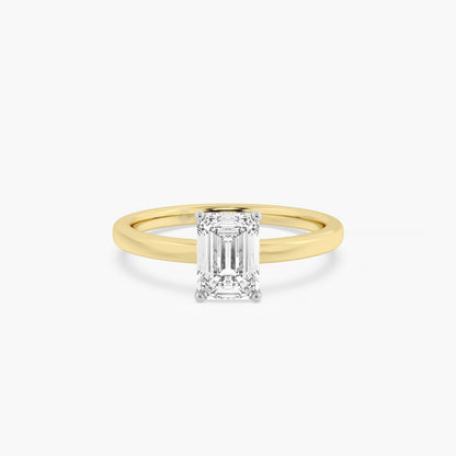 Radiant Elegance Emerald Solitaire Ring