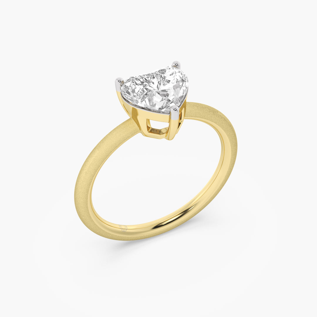Heart of Gold Solitaire Ring