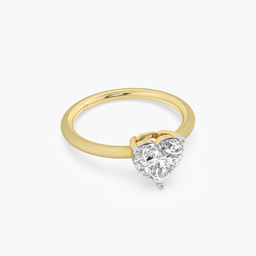 Heart of Gold Solitaire Ring