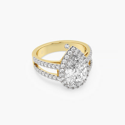 Royal Teardrop Halo Ring