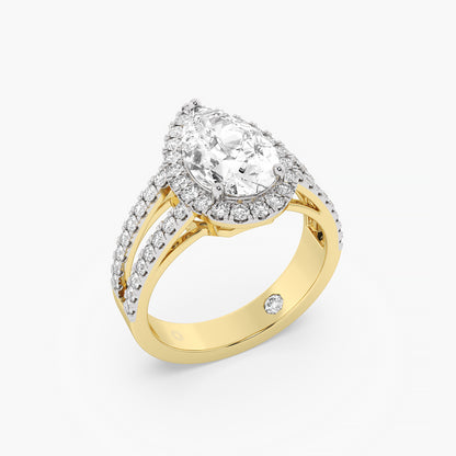 Royal Teardrop Halo Ring
