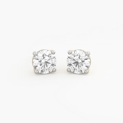Classic Round Diamond Stud Earrings.