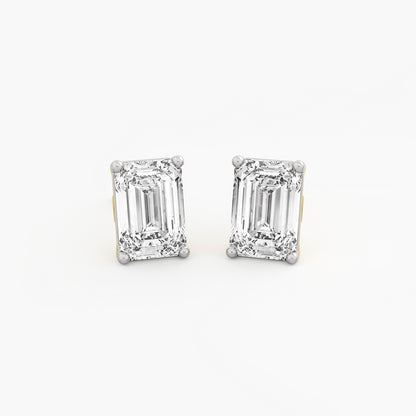 Emerald-Cut Diamond Stud Earrings.