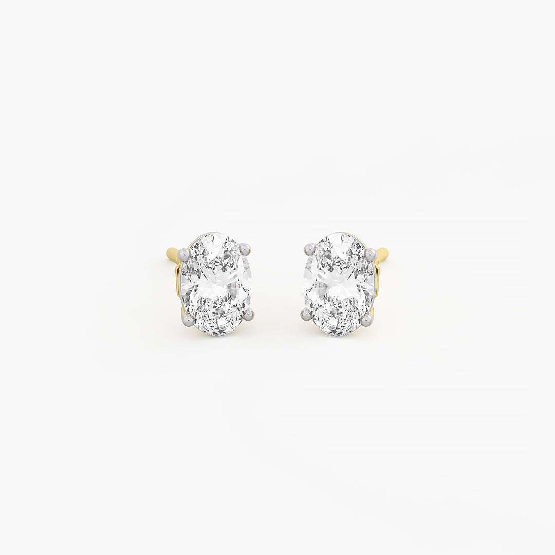 Oval-Cut Diamond Stud Earrings
