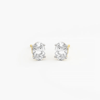 Oval-Cut Diamond Stud Earrings