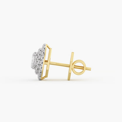 Diamond Halo Cluster Studs