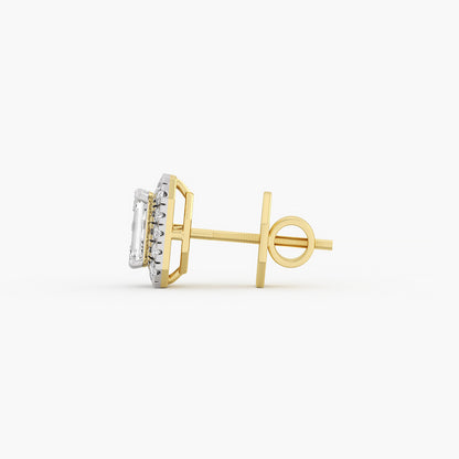 Emerald Halo Diamond Studs