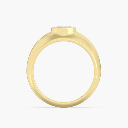 Classic Bezel Round Diamond Gold Ring