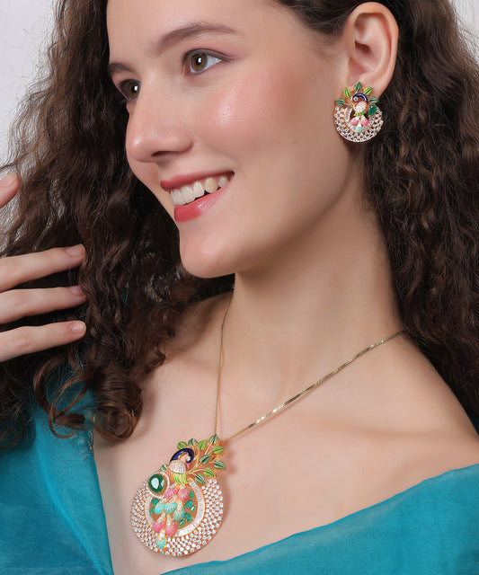 Majestic Mayura Pendant Set