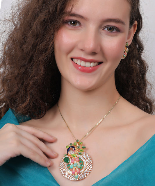 Majestic Mayura Pendant Set