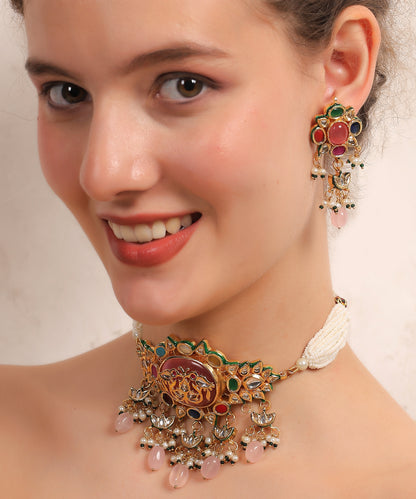 Lotus Kundan Heritage Choker