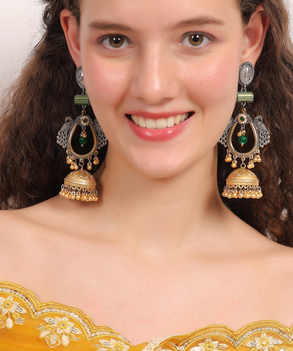 Peacock Temple Jhumka Earrings