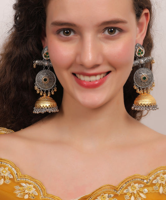 Temple Charm Lotus Jhumkas