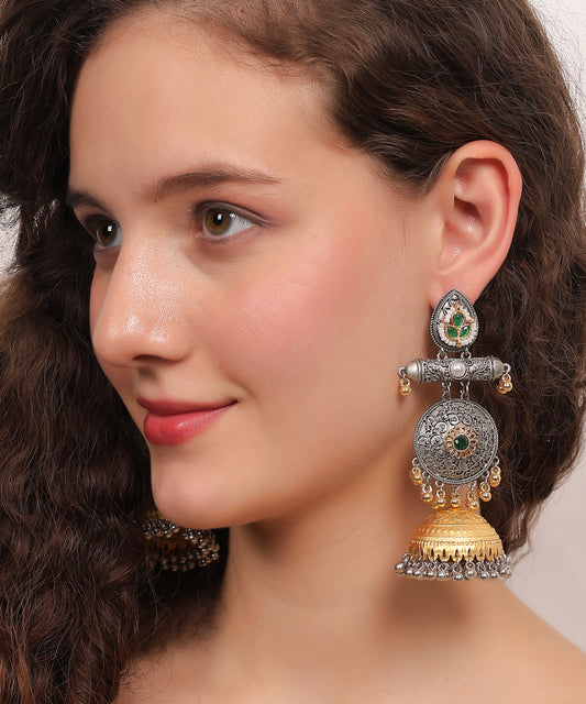 Temple Charm Lotus Jhumkas