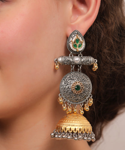 Temple Charm Lotus Jhumkas