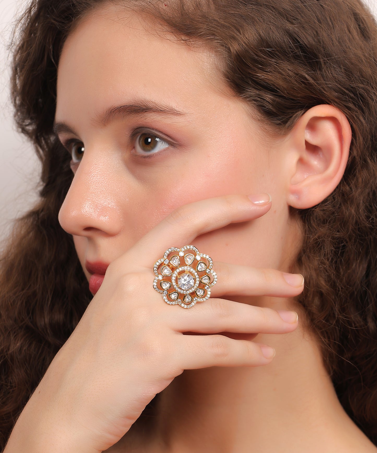 Floral Radiance Statement Cocktail Ring