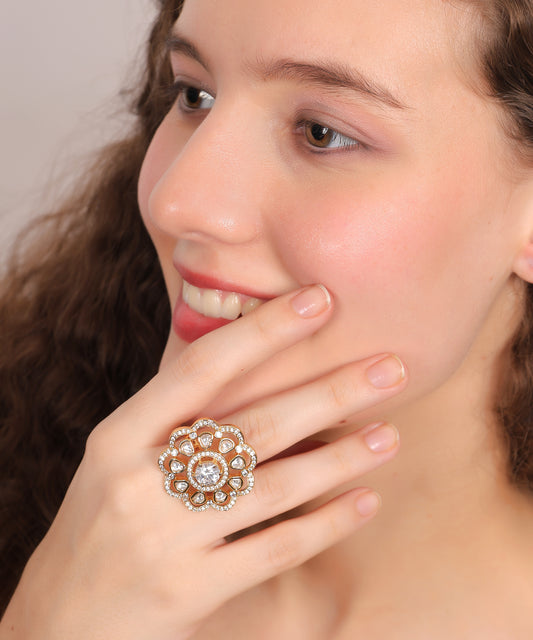 Floral Radiance Statement Cocktail Ring