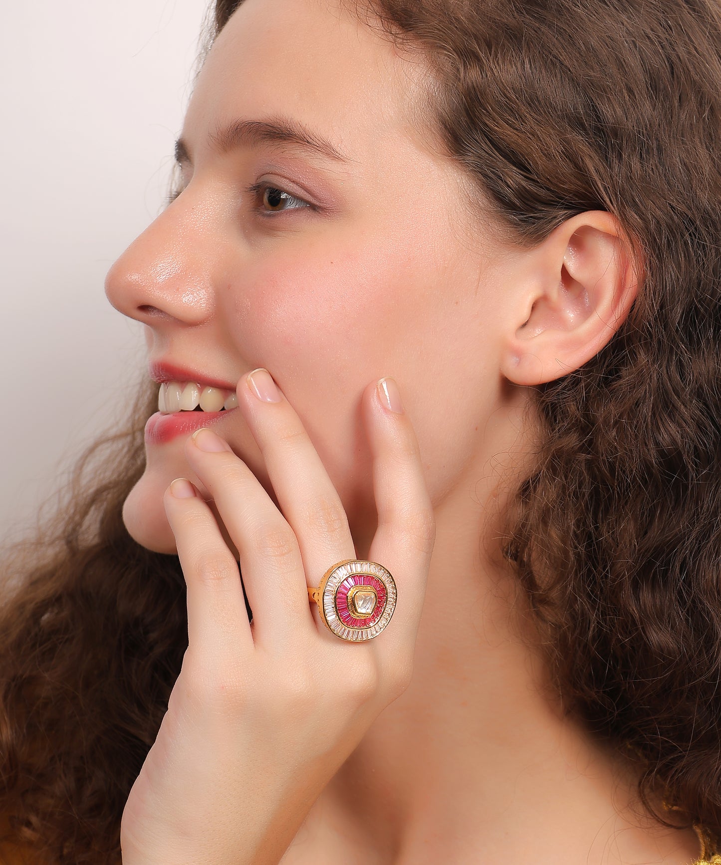 Emerald Radiance Kundan Ring