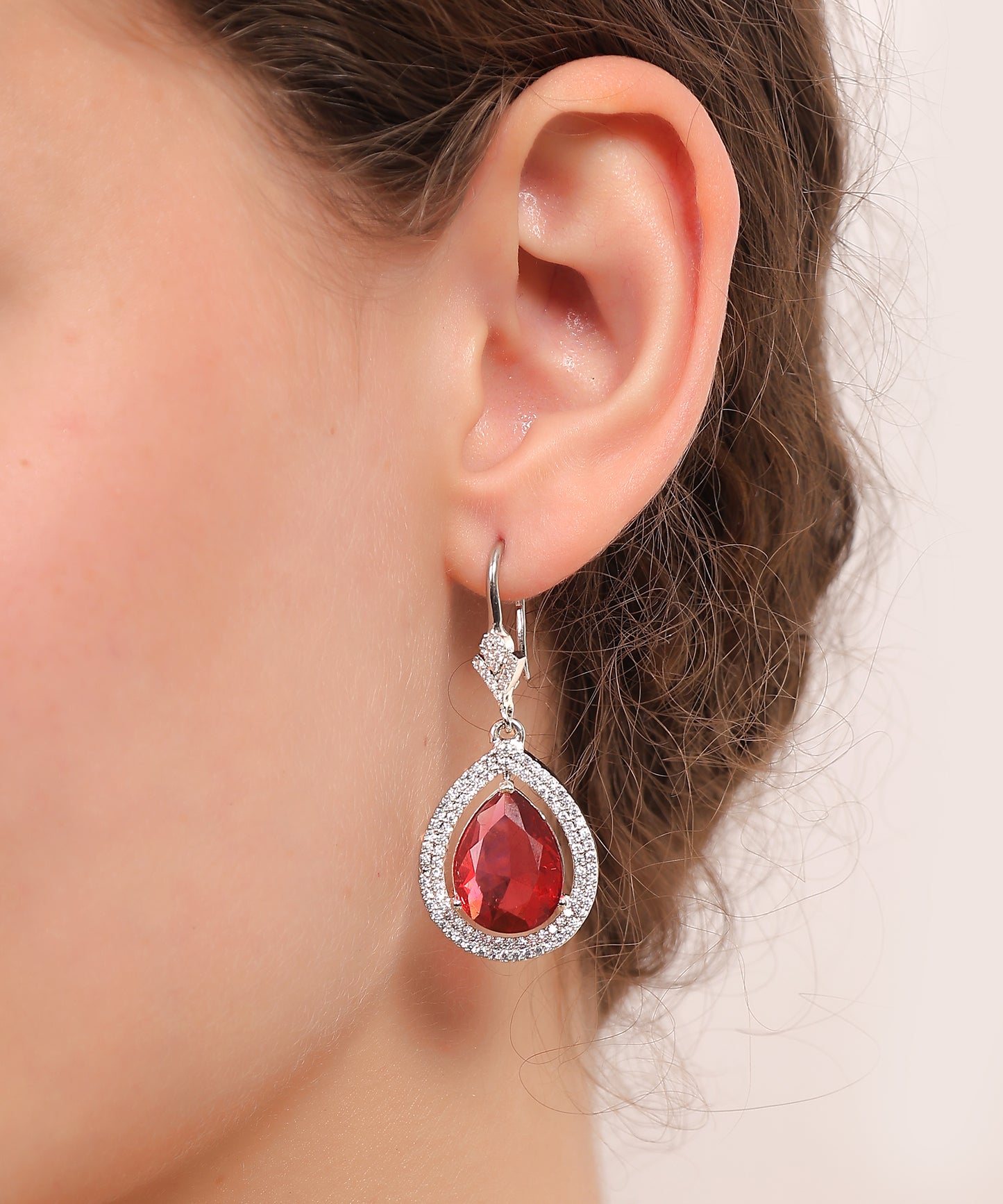 Crimson Teardrop Spark Earrings