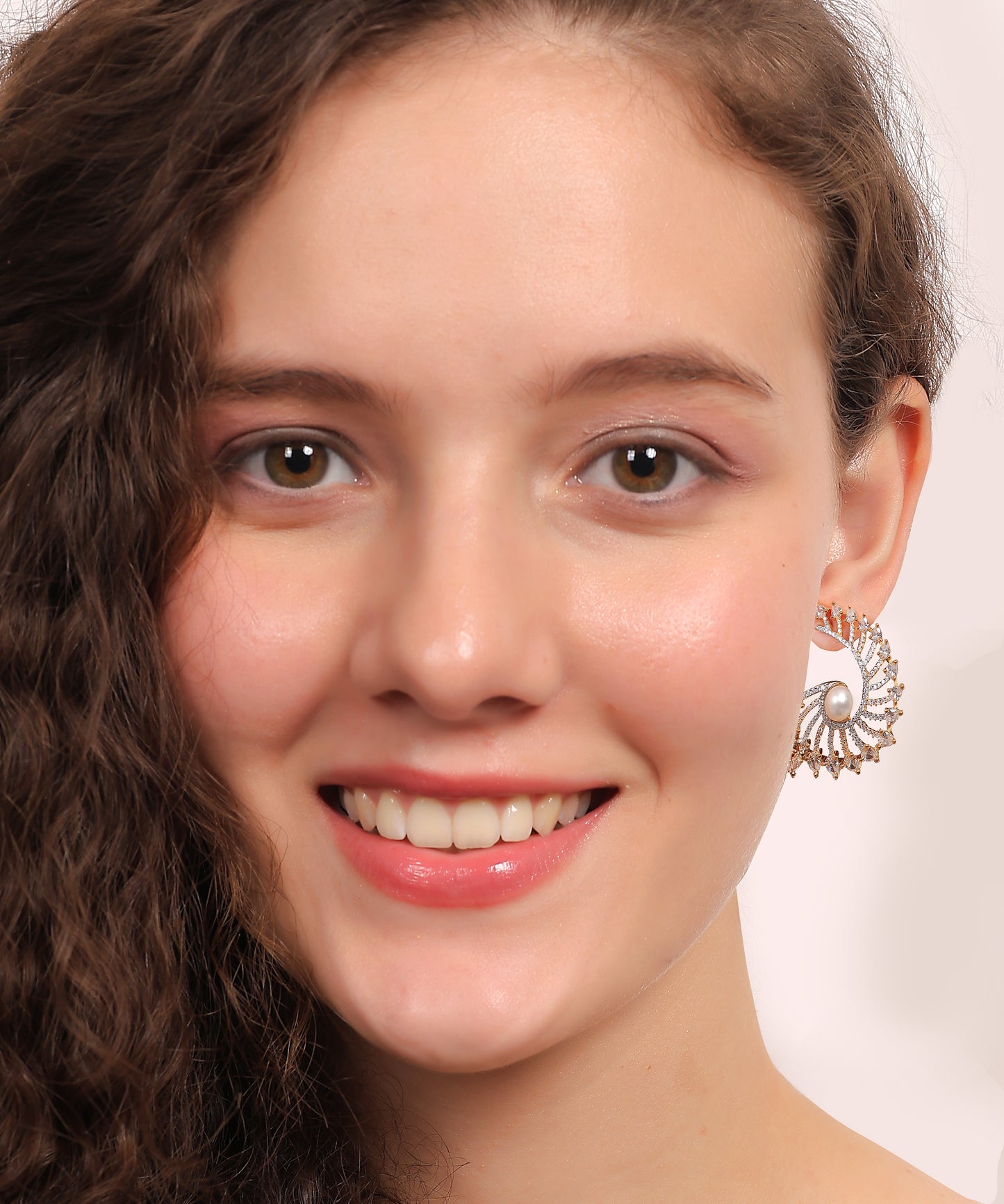 Pearl Radiance Spiral Earrings