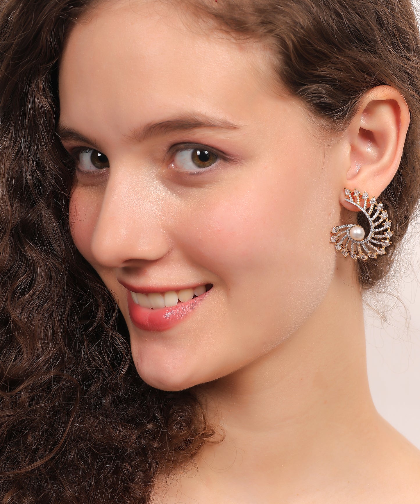 Pearl Radiance Spiral Earrings