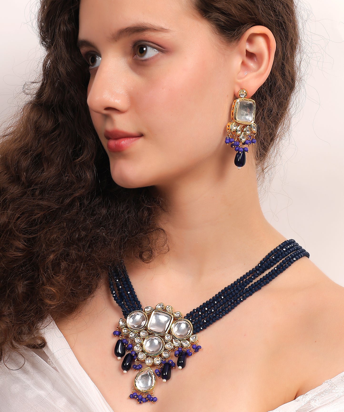 Moissanite Kundan Set