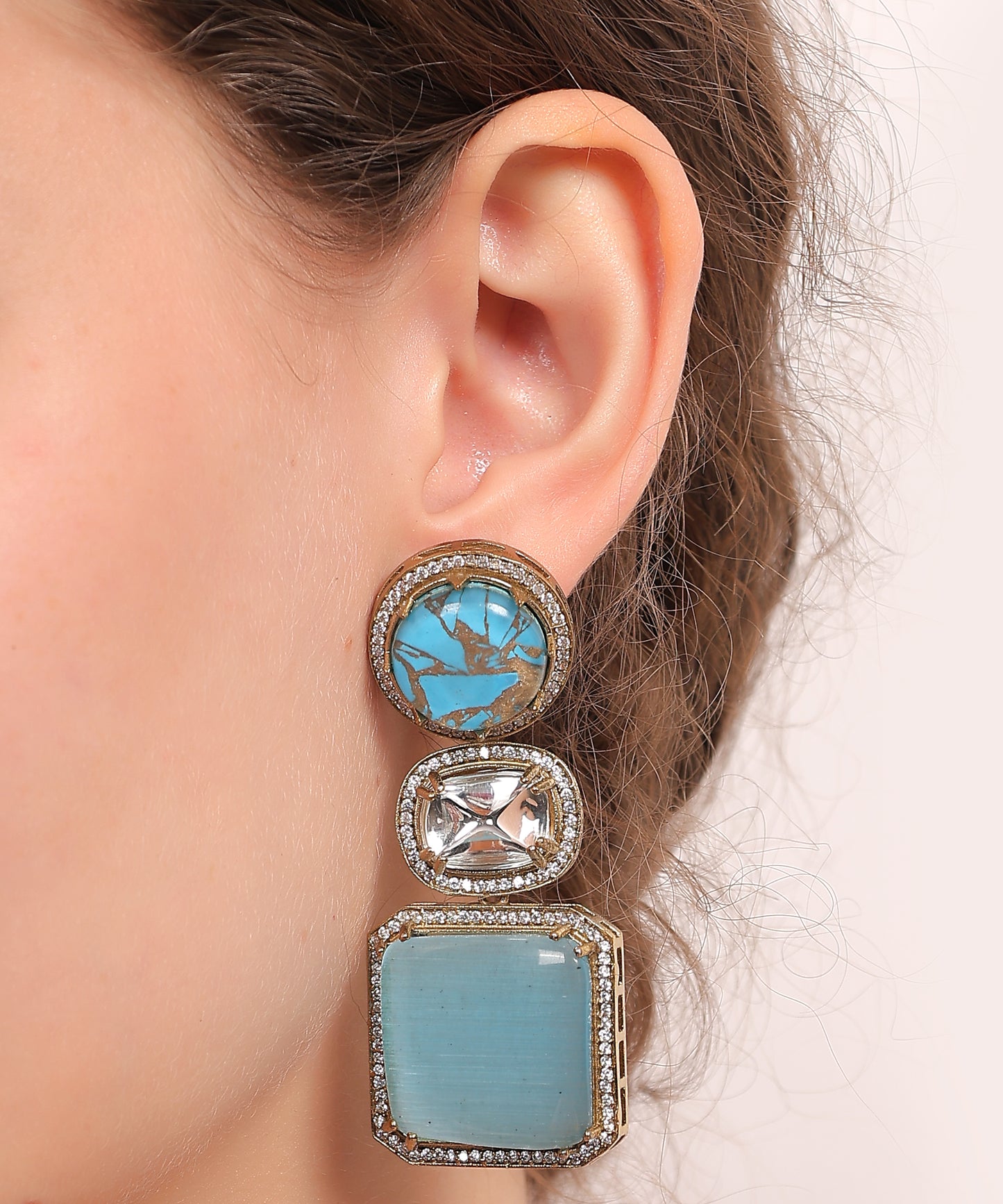 Azure Mosaic Statement Earrings