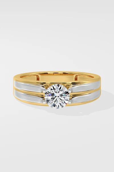 Two-Tone Solitaire Diamond Ring