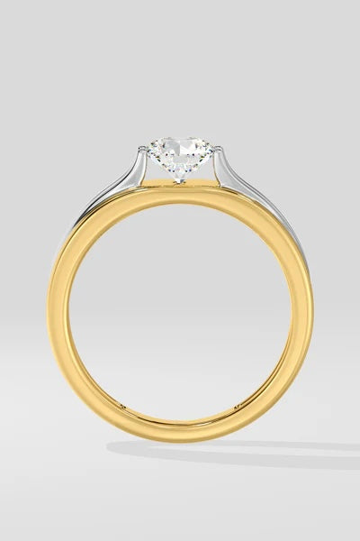 Two-Tone Solitaire Diamond Ring