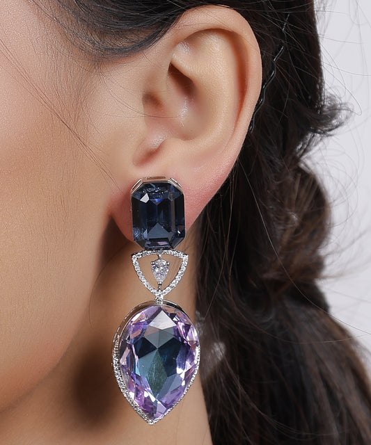 Imperial Plum Crystal Earrings